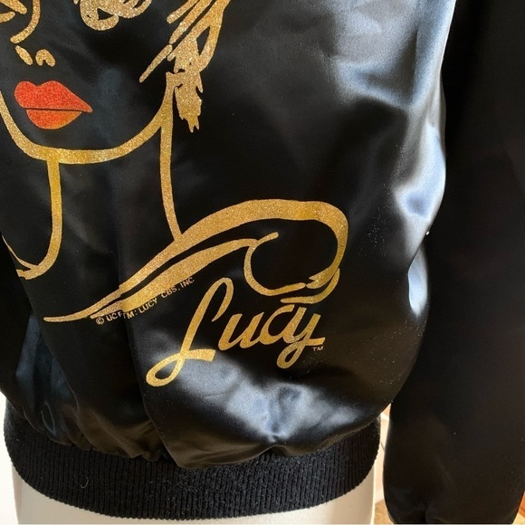 Vintage I Love Lucy Satin Bomber Jacket UCF 1991 TM: Lucy CBS Inc. Gold Graphic - Picture 7 of 16